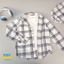 پیراهن سفید چهارخونه