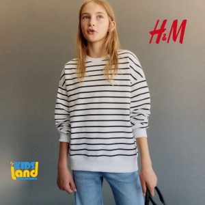 بلوز آستین بلند بچگانه راه راه برند H&M