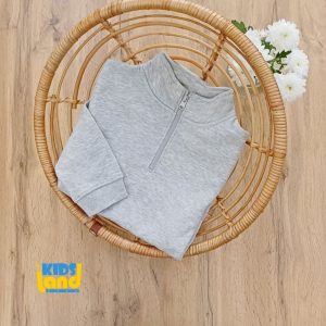 سویشرت نیم زیپ طوسی بچگانه برند primark