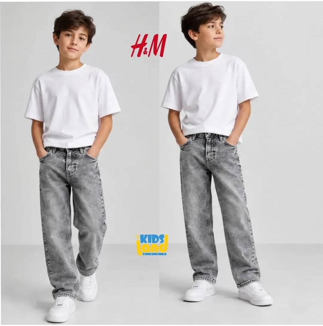 شلوار جین پسرانه H&M رنگ طوسی روشن