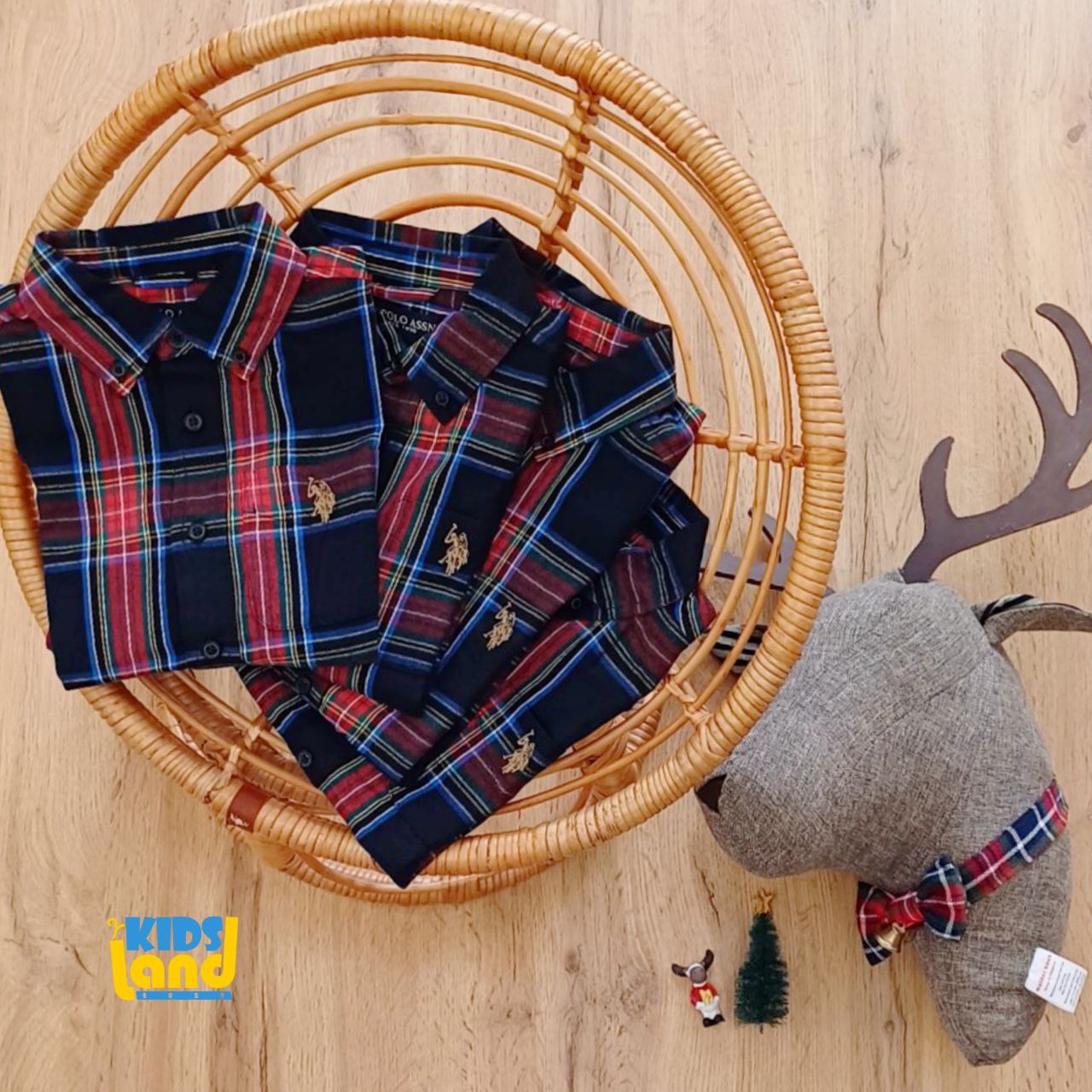 پیراهن پسرانه چهارخانه اصل برند U.S. Polo